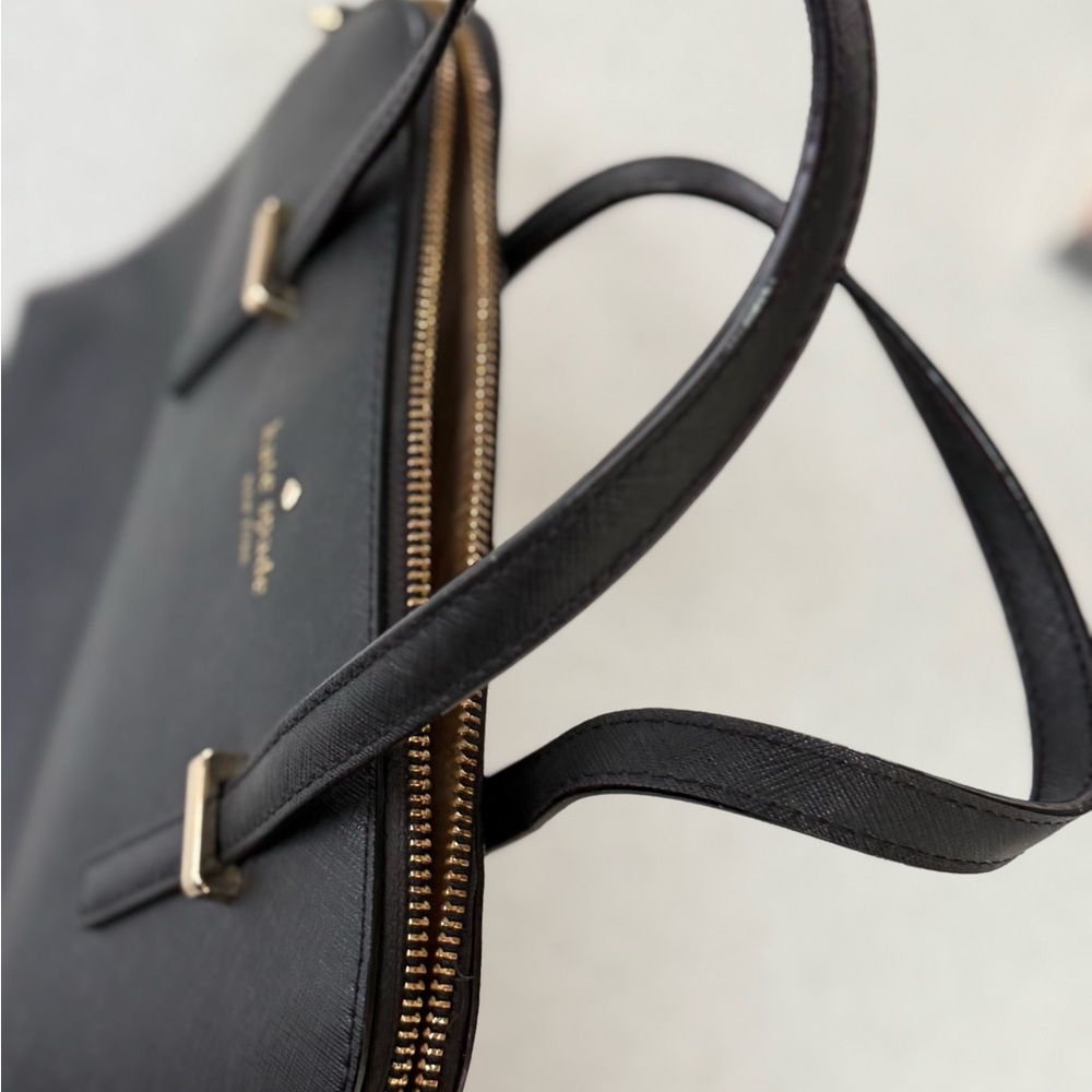 Kate Spade Black Satchel with Structured Design and Top Handles - Picture 5 of 10